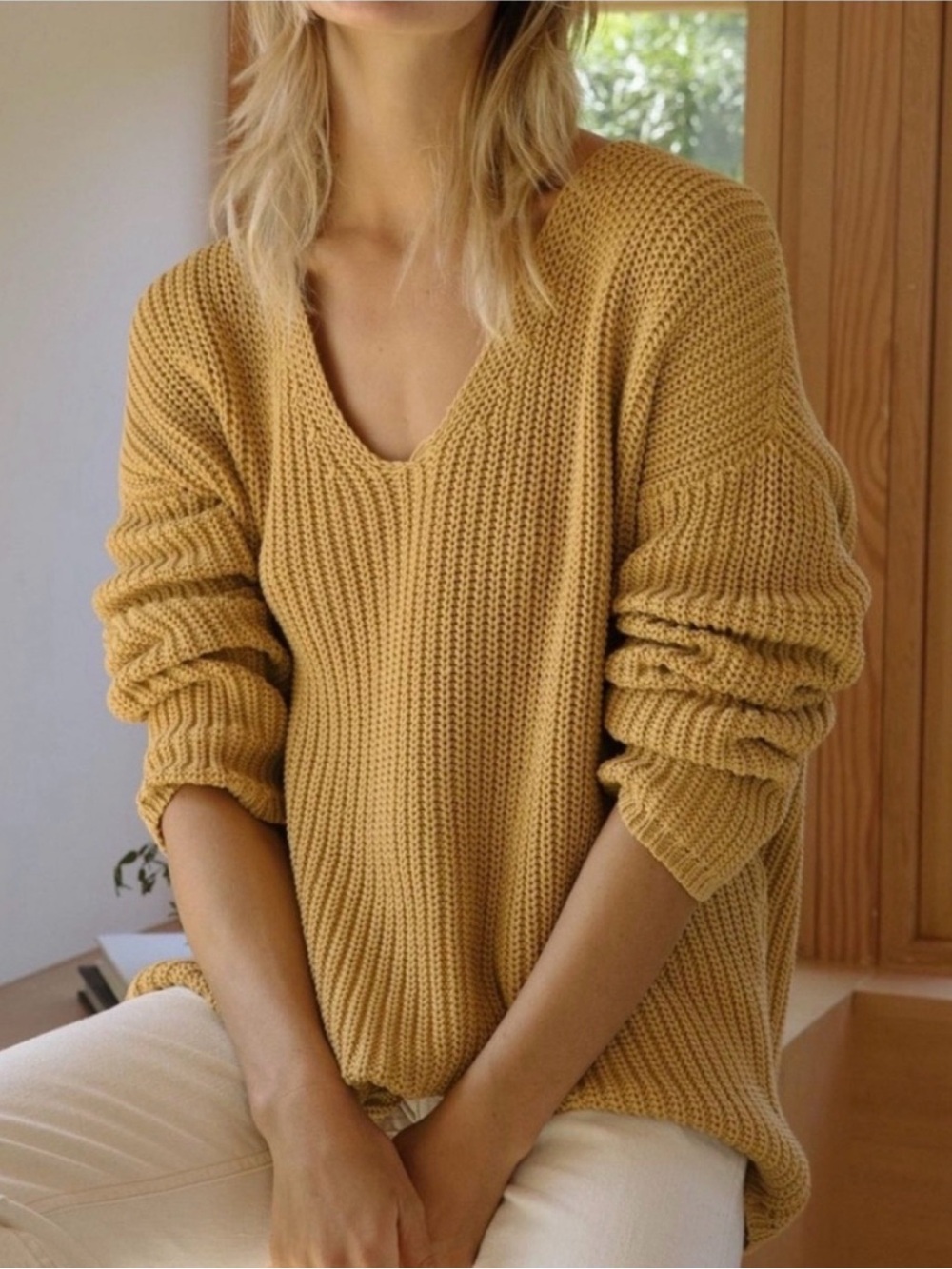 Jenni Kayne | Ribbed V-Neck Sweater, S